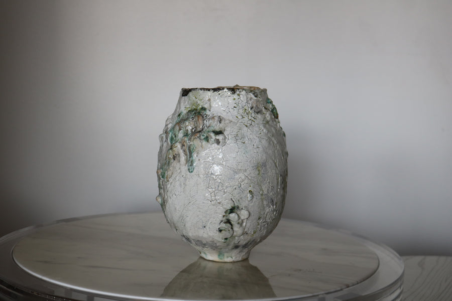 Organic Crackle Oval Vase