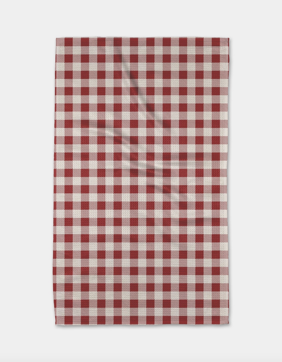 Christmas Gingham Red Tea Towel