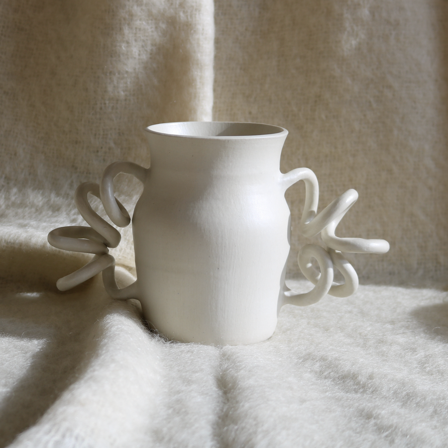 Midi Boinggg! Vase, White Glossy