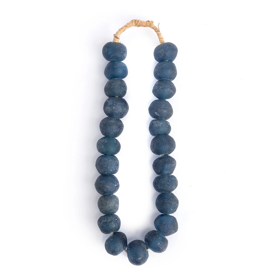 Large Ghanaian Glass Beads, Blue