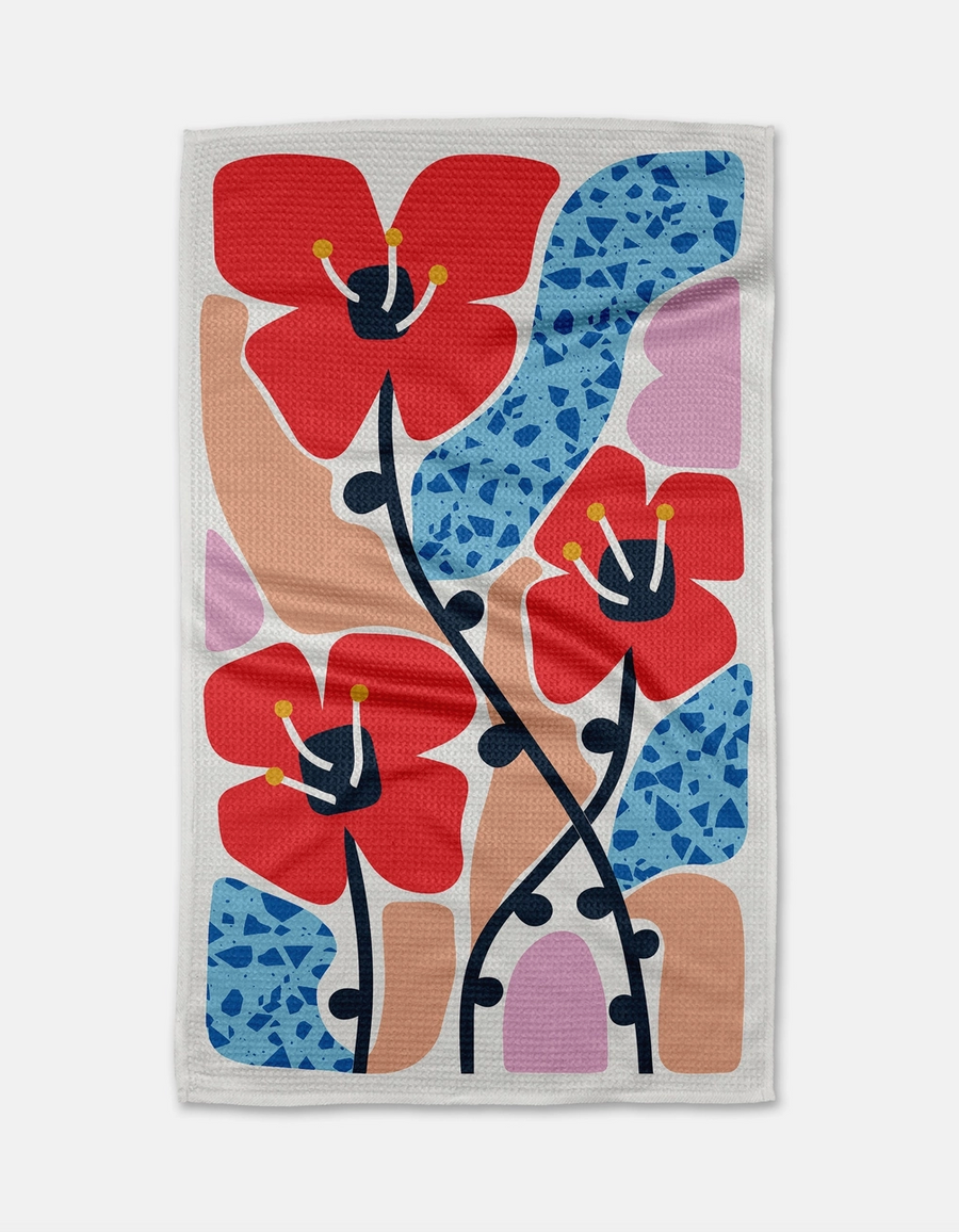 Dizzy Poppies Tea Towel
