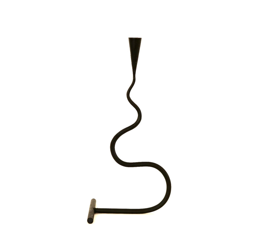 Wavy Iron Candlestick Holder