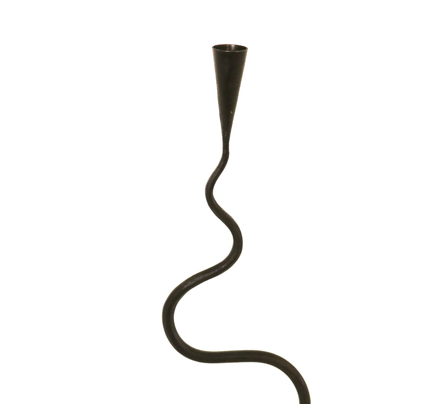 Wavy Iron Candlestick Holder