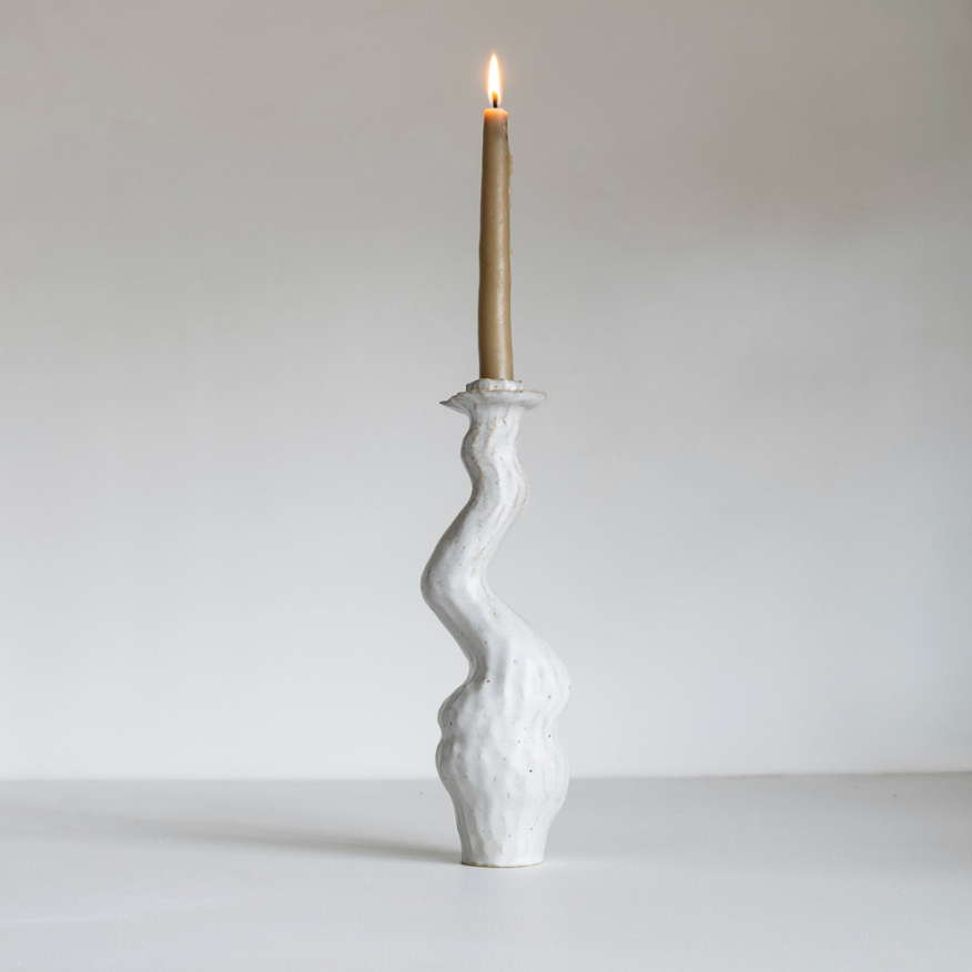 Lumena Candle Holder Single Tall, White
