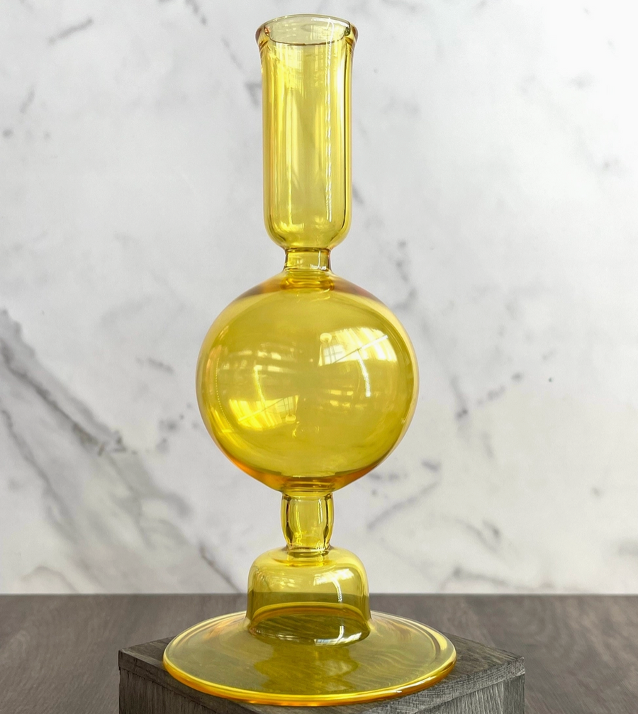 Globe Candle Holder, Yellow