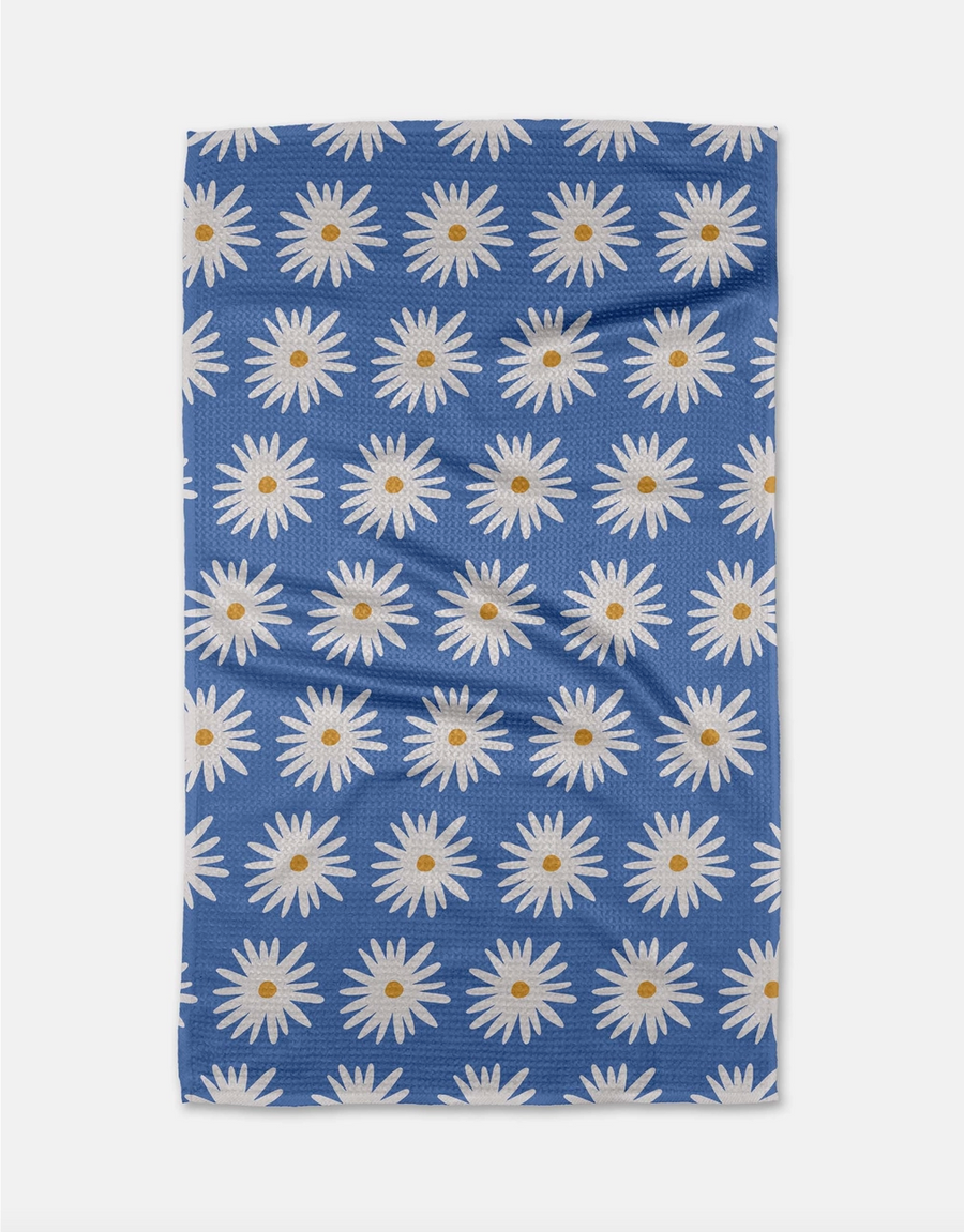 Blue Daisies Tea Towel