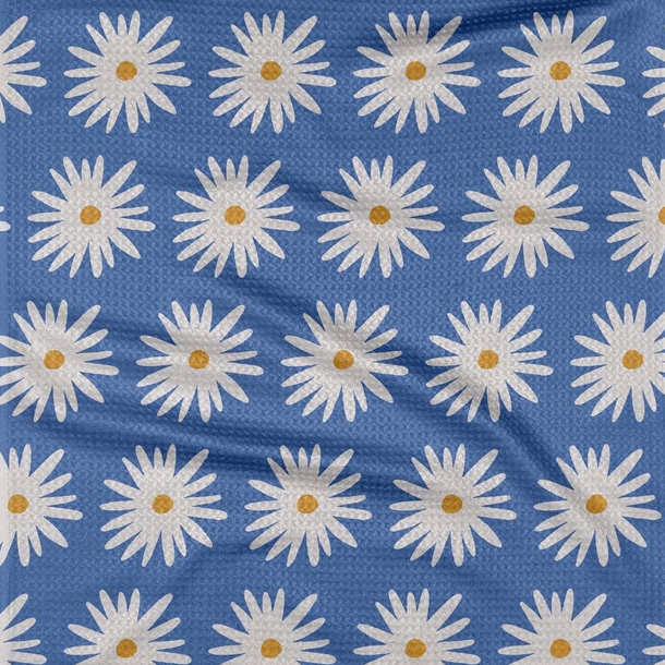 Blue Daisies Tea Towel