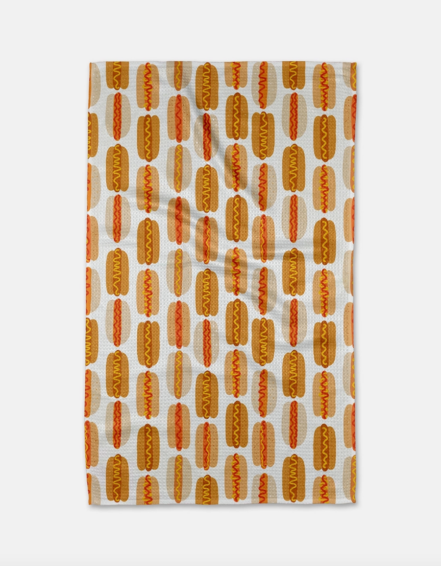 Hot Dogs Of Summer Tea Towel
