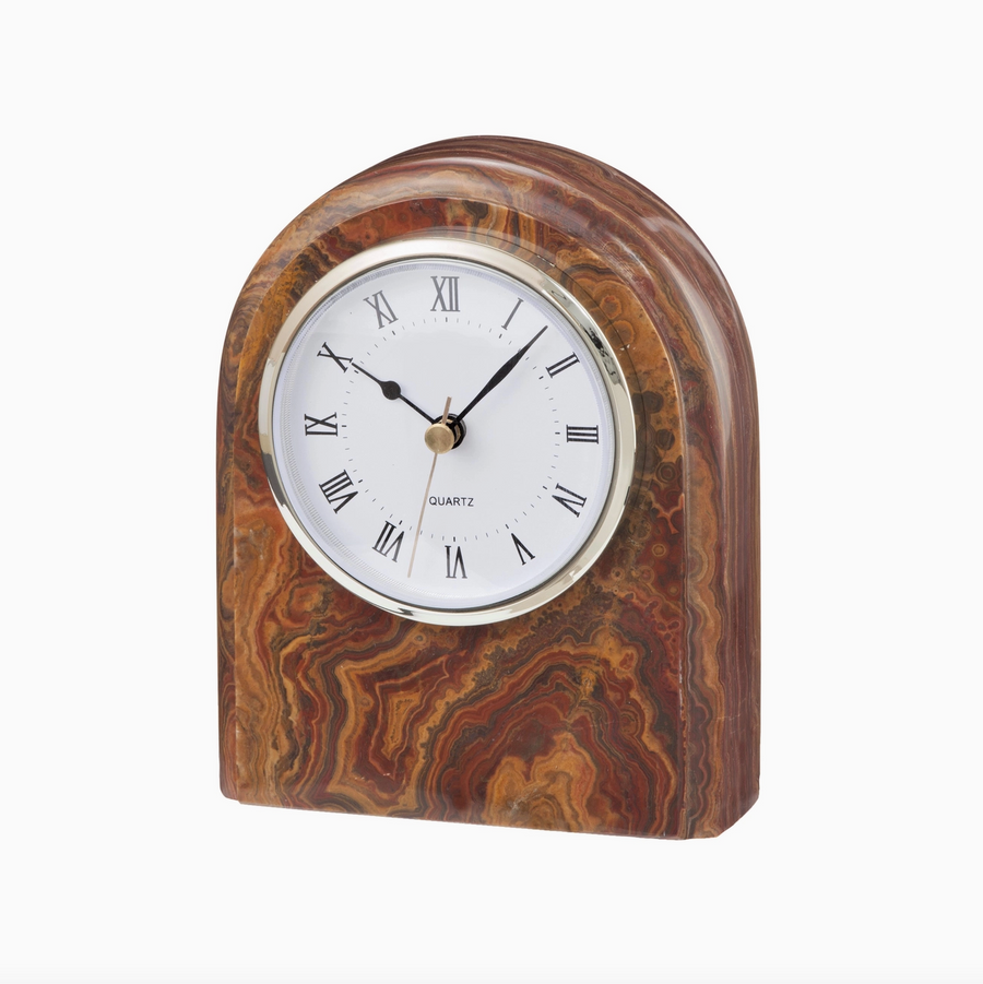 Brown Onyx Desk Clock
