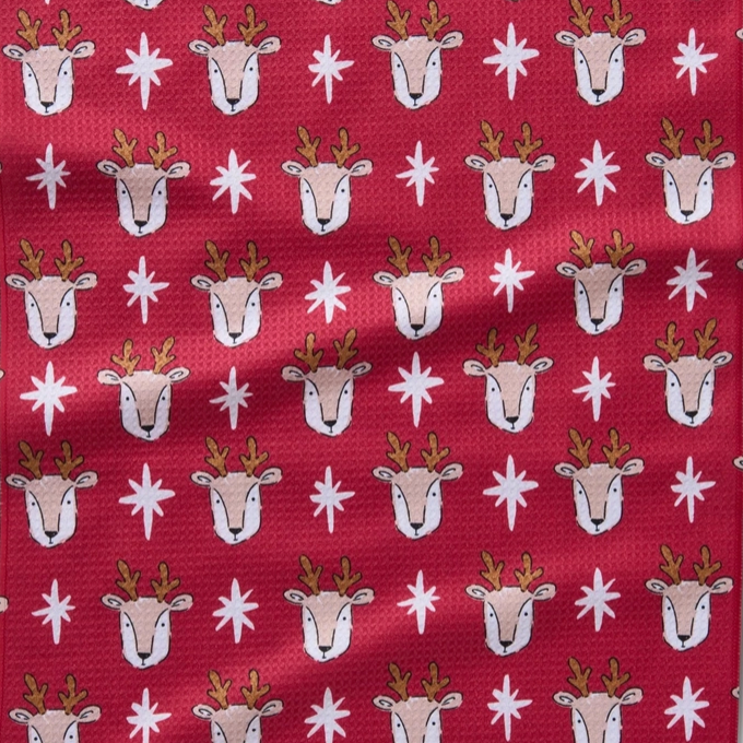 Reindeer Star Tea Towel