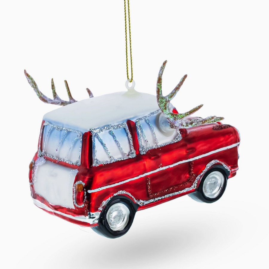 Car Decked Out with Nose and Antlers Ornament
