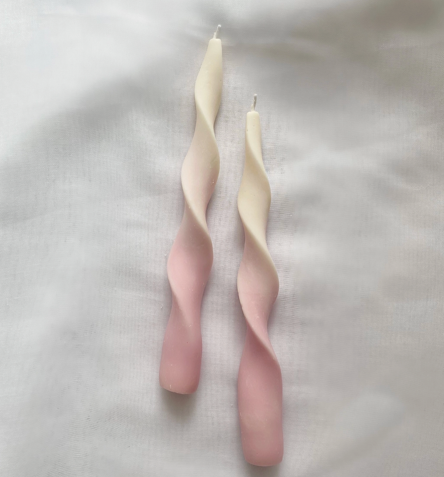 Pink Ombre Ribbon Candlestick, sold separately