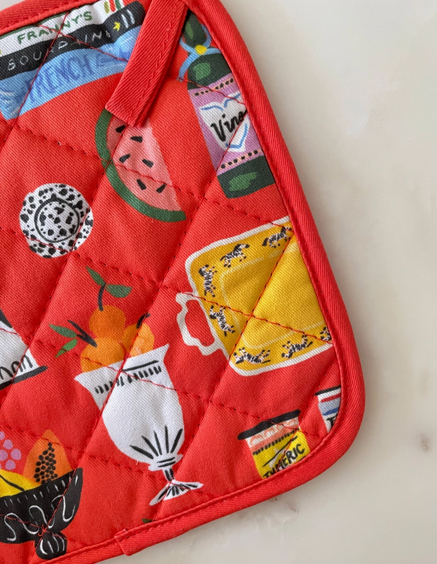 Kitchen Shelf Cotton Oven Mitt & Pot Holder Set