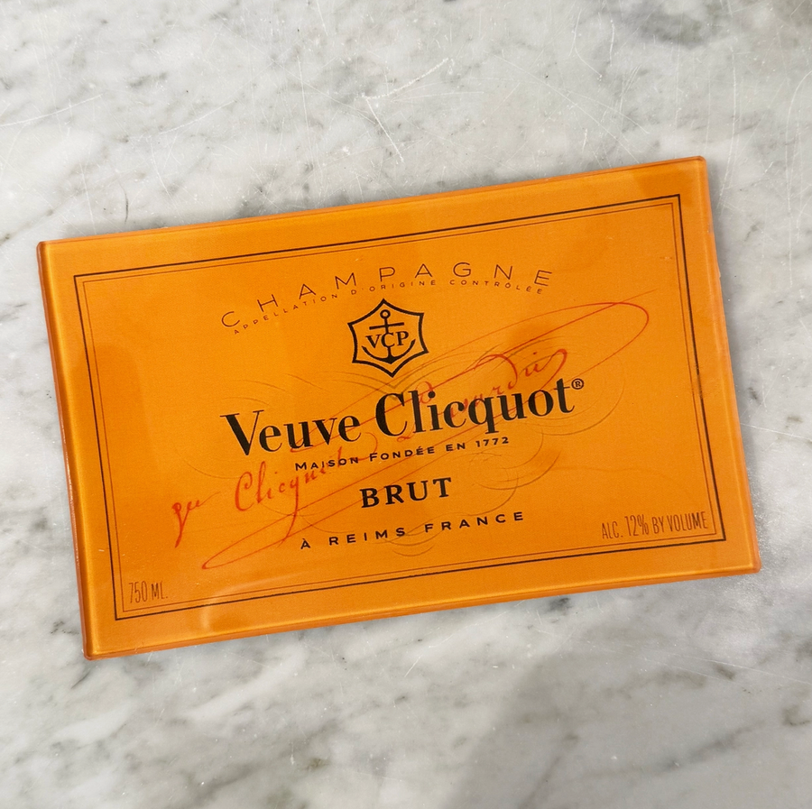 Veuve Clicquot Brut Decoupage Glass Tray