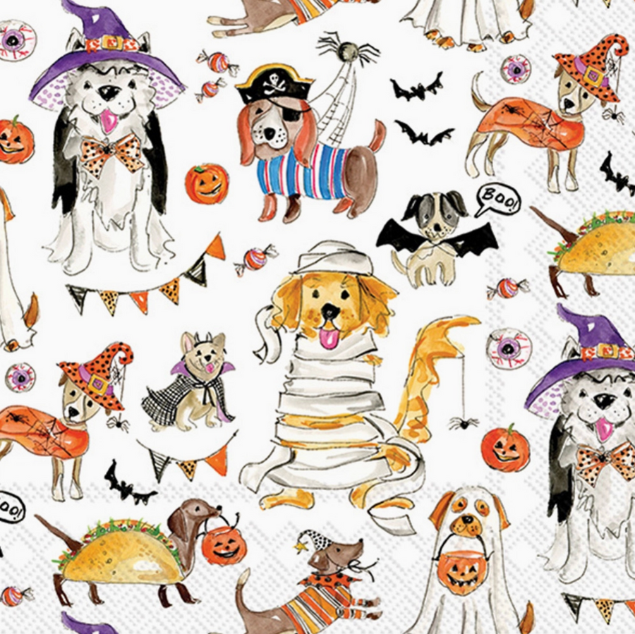 Halloween Dogs Paper Cocktail Napkins