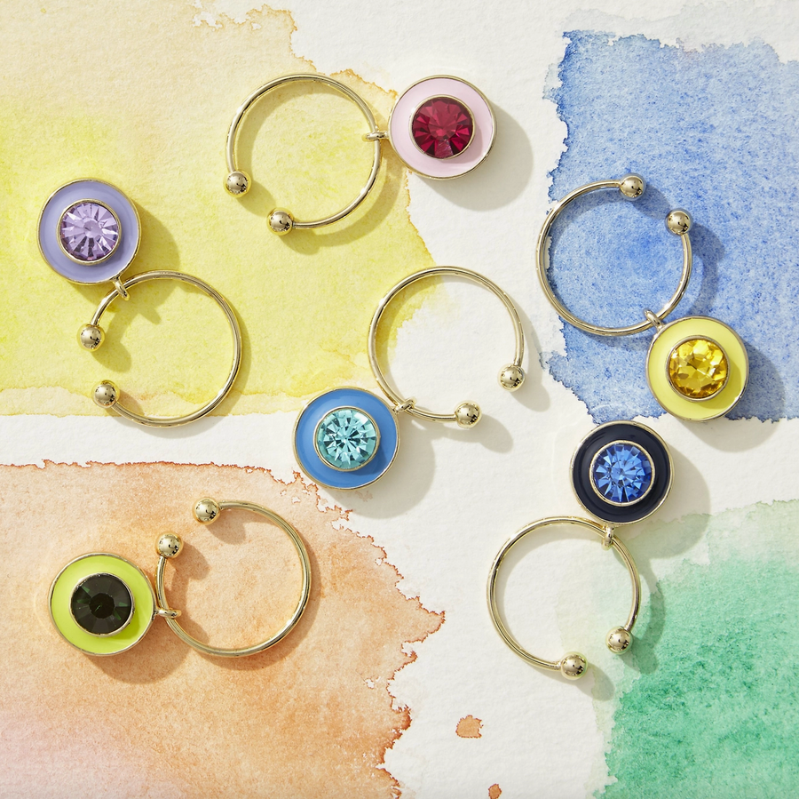 Enamel Gem Wine Charms