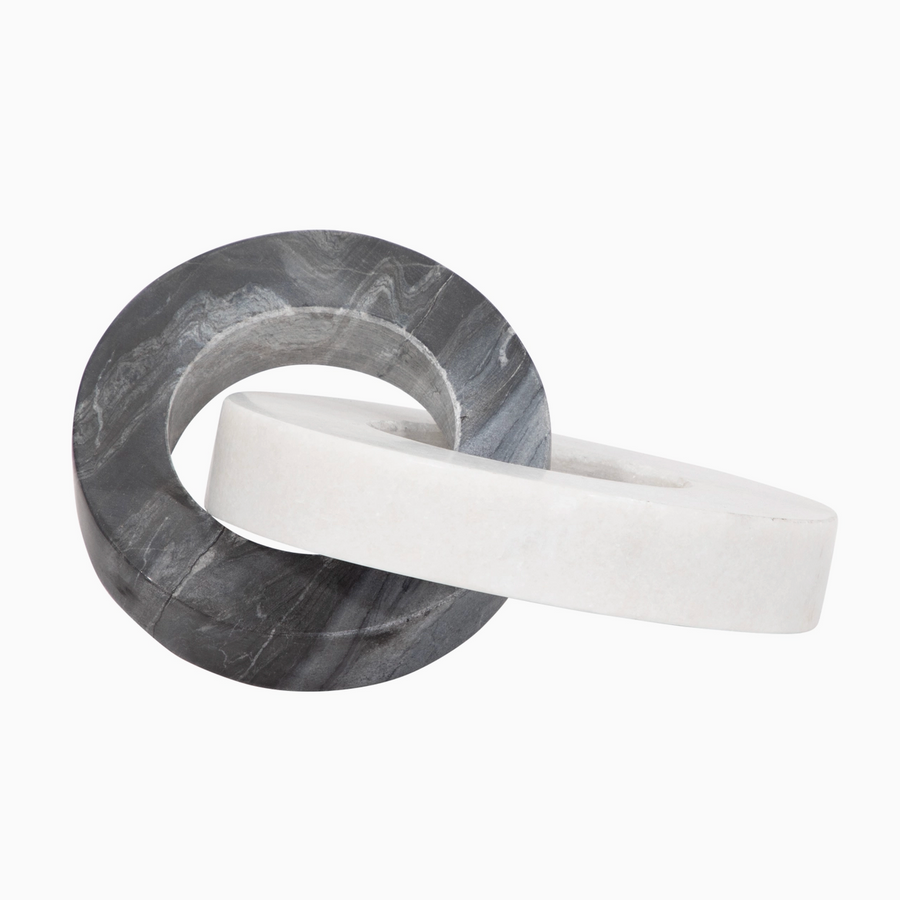 Marble Interlocking Rings Decor