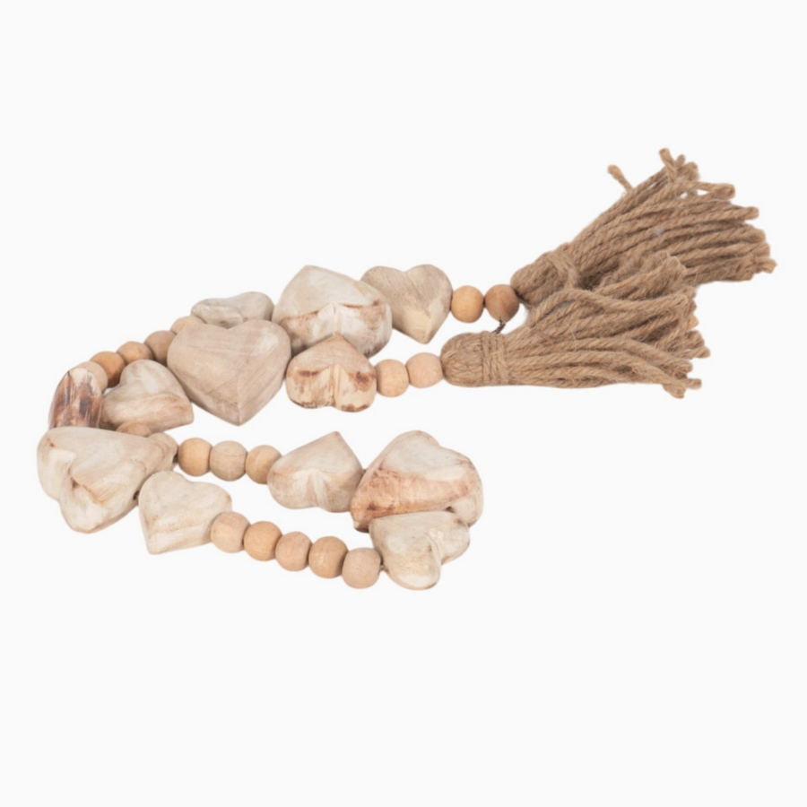 Jute Heart-Shaped Beads