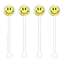 Smiley Acrylic Stir Sticks