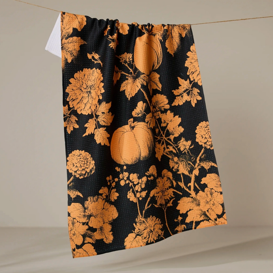 Haunted Harvest Orange Tea Towel
