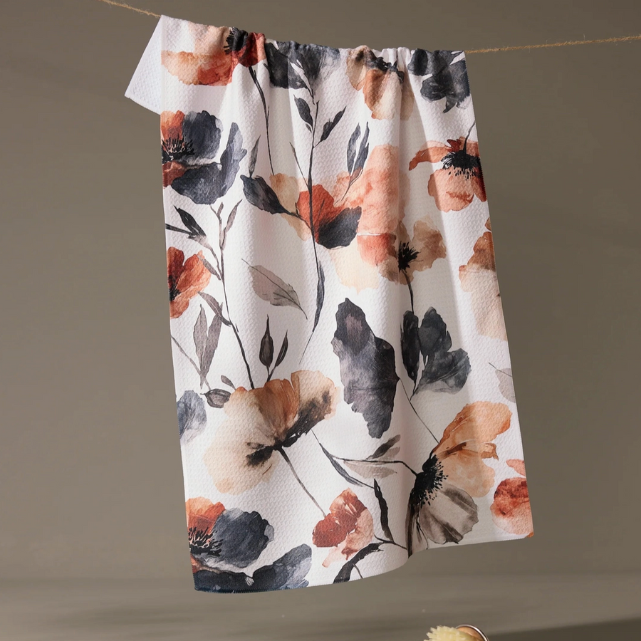 Moody Poppy Tea Towel