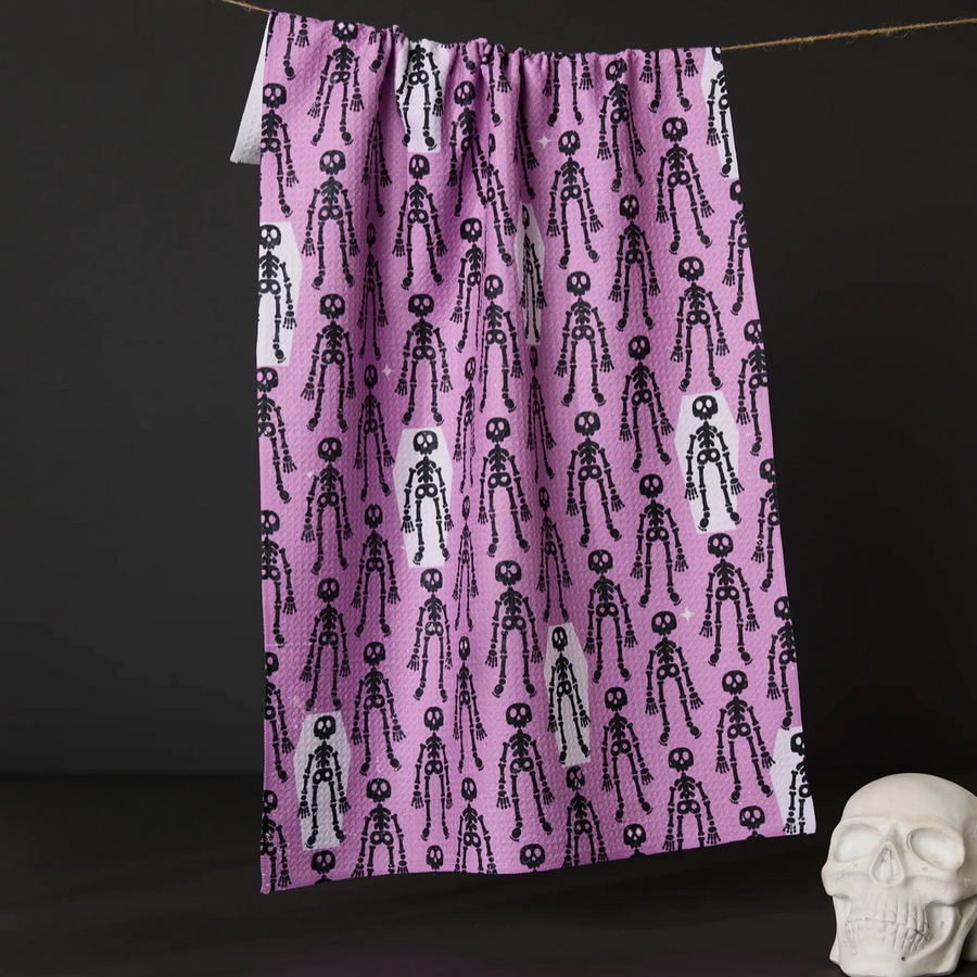 Resting Skeletons Tea Towel