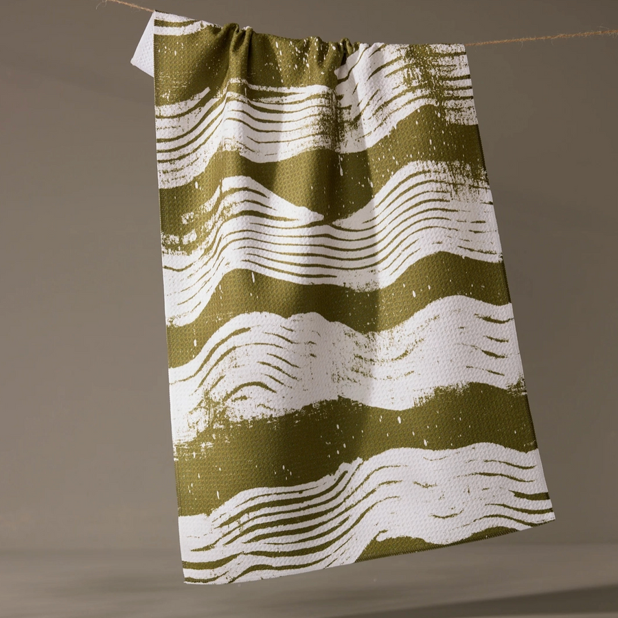 Brushline Green Tea Towel