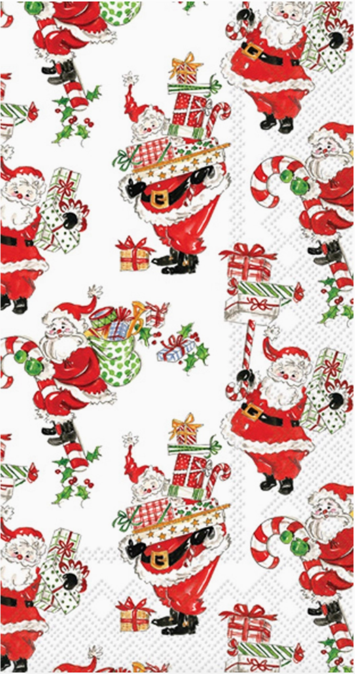 Holly Jolly Santas Christmas Paper Napkins