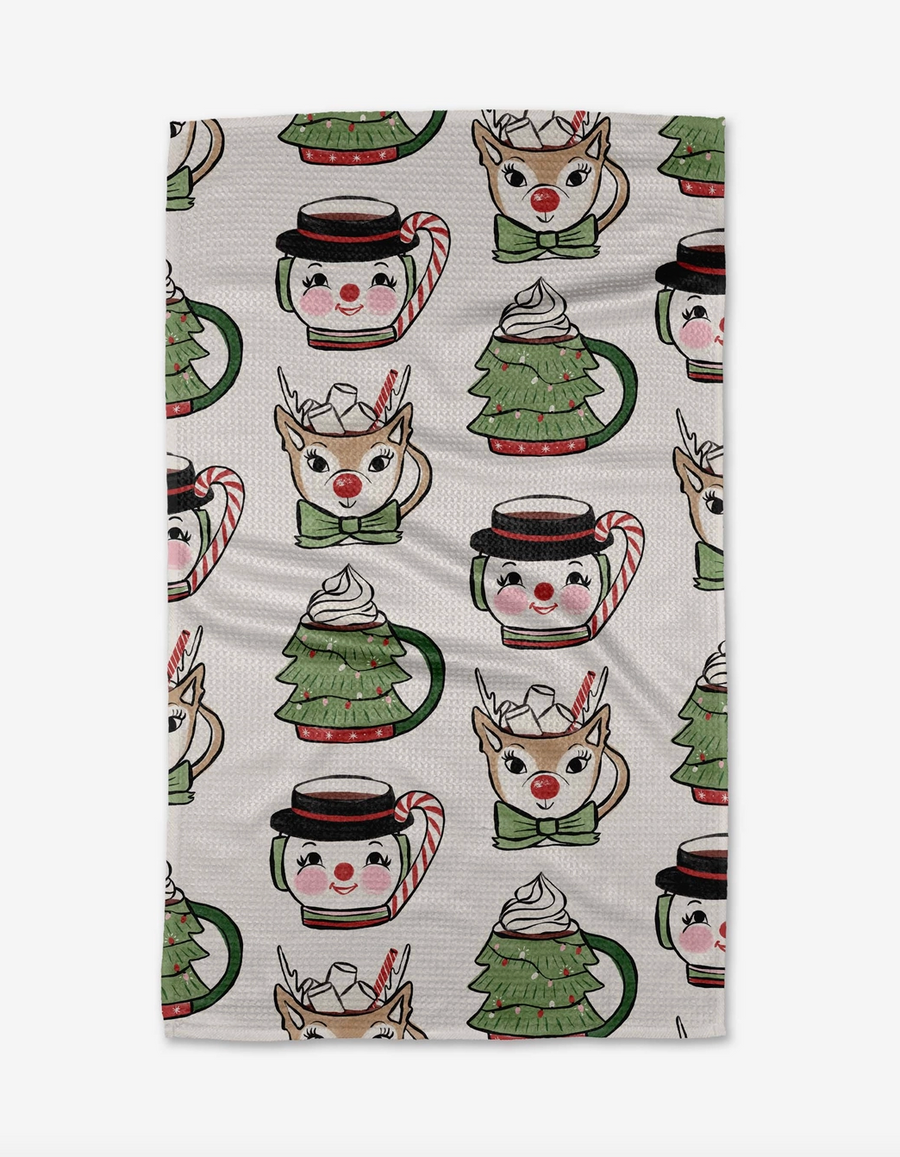 Vintage Mugs Tea Towel