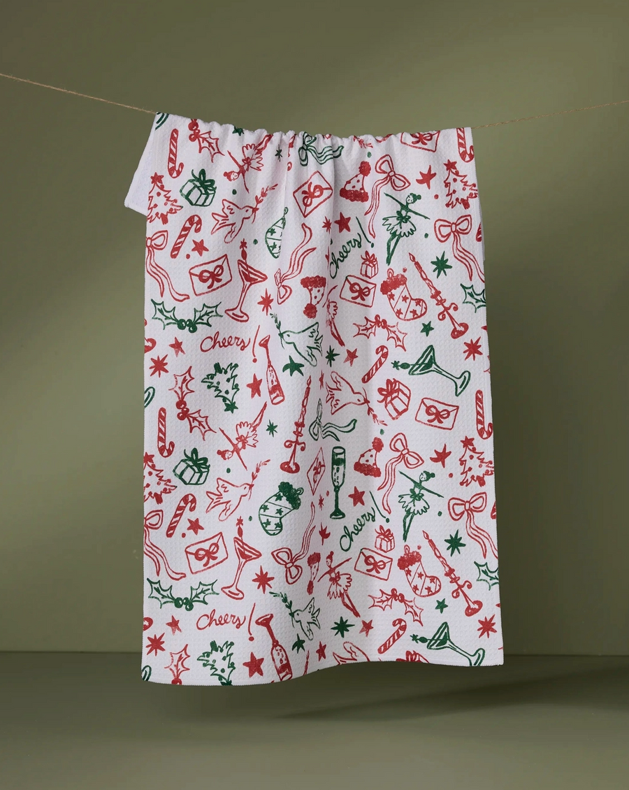 Holiday Doodles Tea Towel