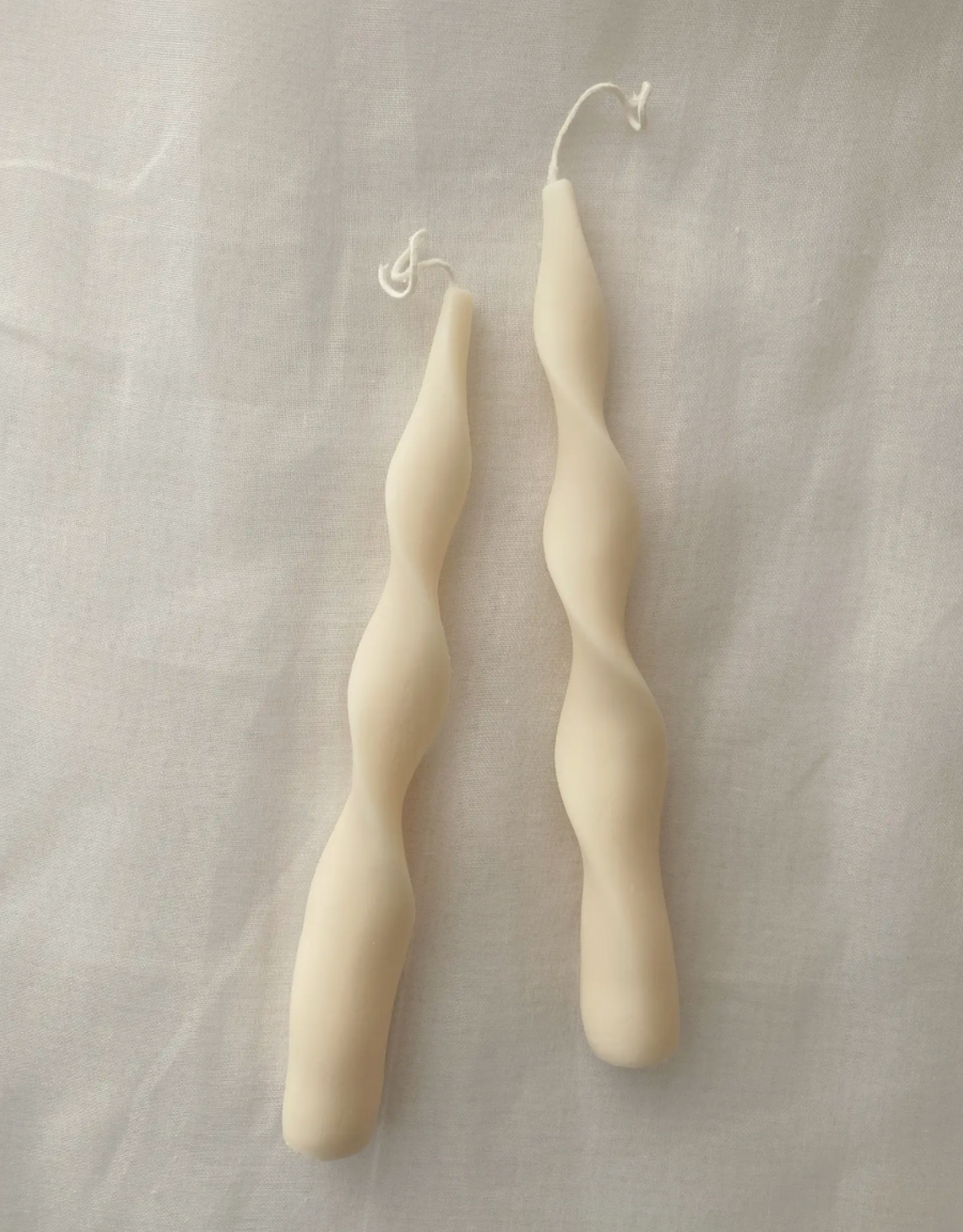 Vanilla Ribbon Candlestick, sold separately