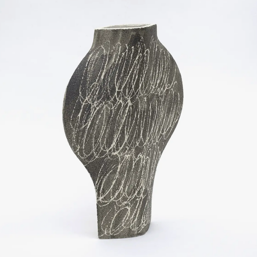 Negative Circles Black Vase